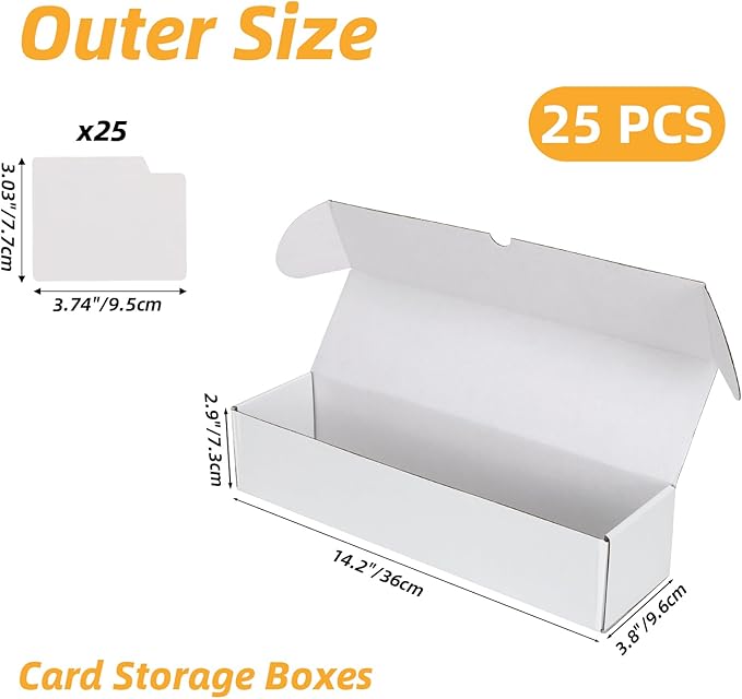 Bulk 1200 Capacity Trading Cards Storage Box, in Total 25 Pack All White - Image 2