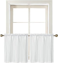 Home Queen White Waffle Bathroom Window Curtains, Water Repellent Rod Pocket by HomeQueen