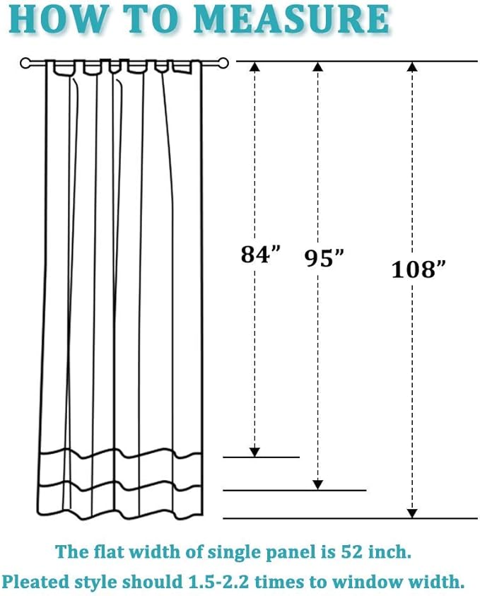 RYB HOME Outdoor Curtains for Patio Waterproof Tab Top Block Sunlight Thermal - Image 8