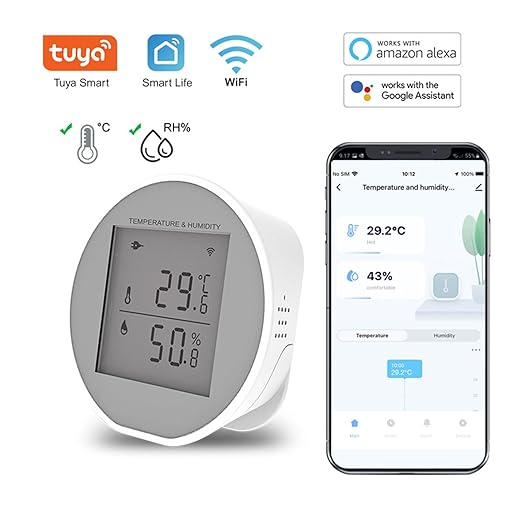 Wengart WiFi Temperature Humidity Sensor WSD400H, 2.4GHz Tuya App, Indoor LCD - Image 2