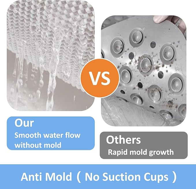 Square Shower Mat Set 2 Piece, Super Non Slip Shower Mats - Image 6