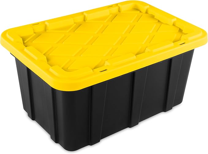 Sterilite 17 Gal Industrial Tote, Stackable Storage Bin - Image 4
