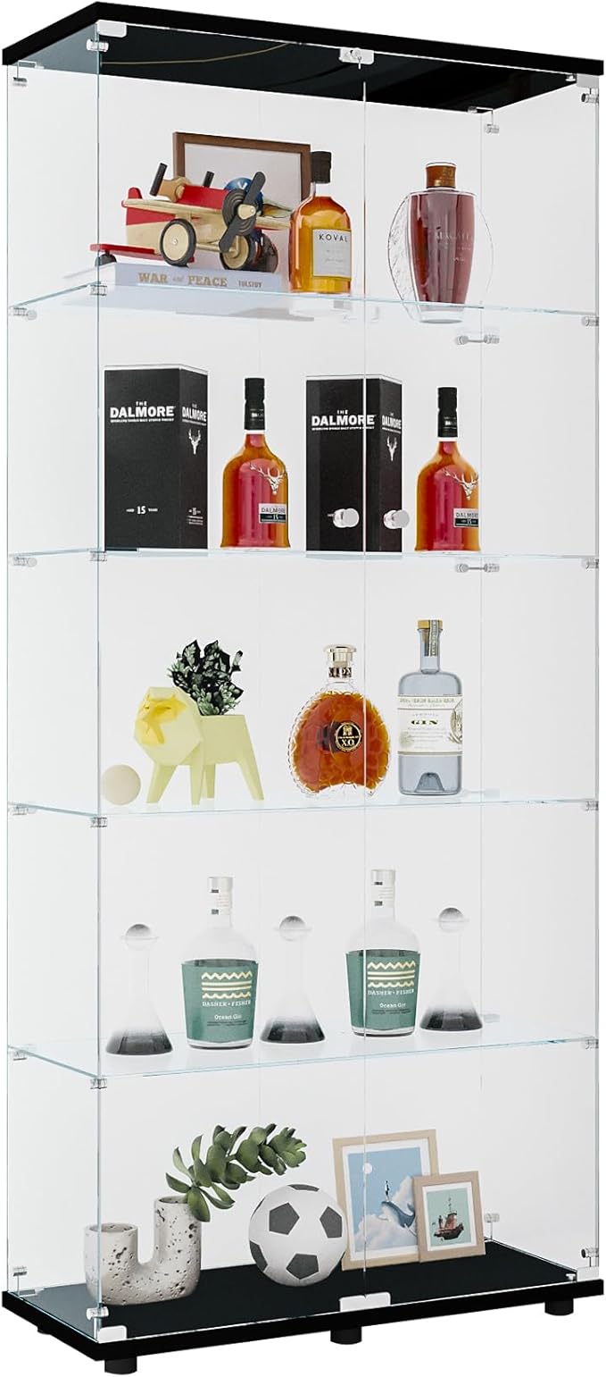 Yoluckea 5 Shelves Glass Display Cabinet - Image 9