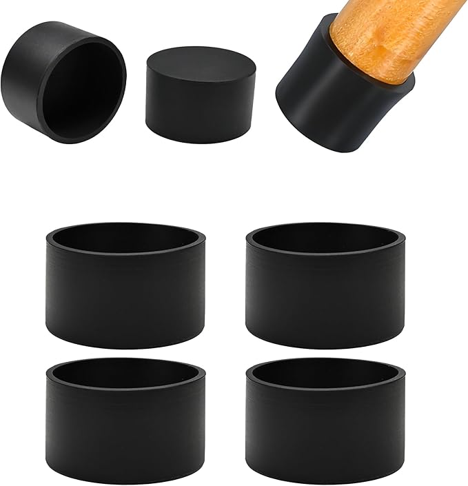 1-15/16" Silicone Chair Leg Floor Protectors, Rubber Chair Leg Caps, Non-Slip by EASYEAH