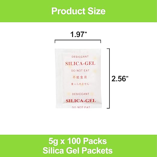 100-Pack 5g Silica Gel Packets – Premium Food Grade Rechargeable Desiccant - Image 4