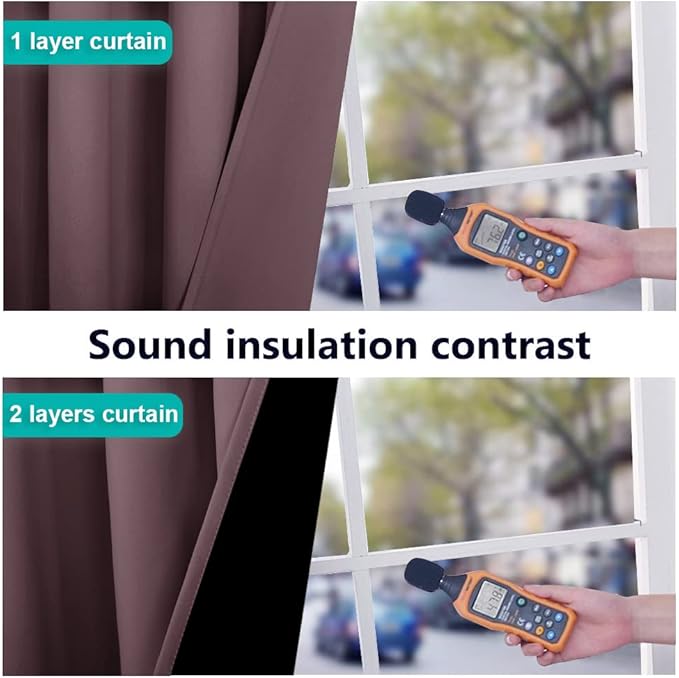 NICETOWN Dry Rose 100% Blackout Lined Curtains, 2 Thick Layers Completely - Image 4