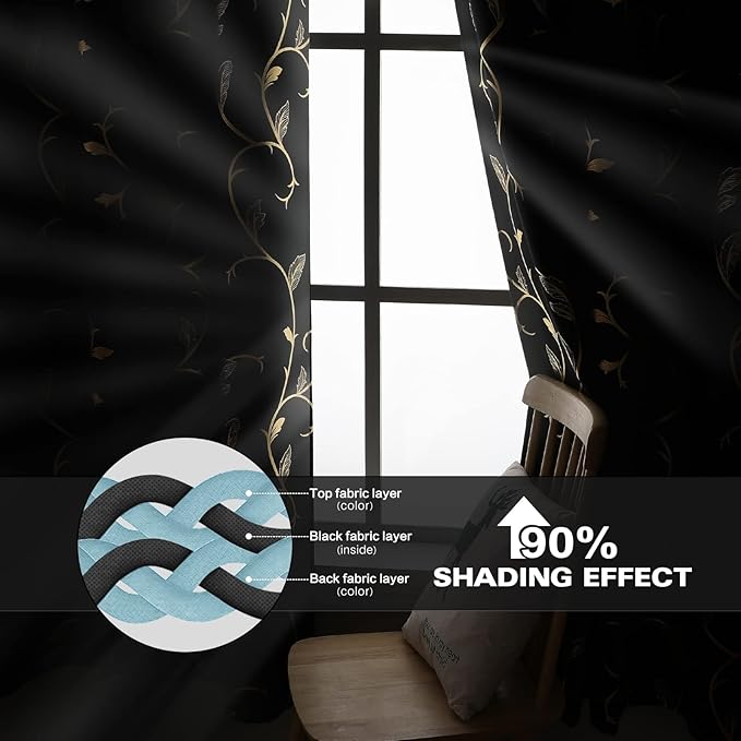 BUHUA Black Blackout Curtains - Image 5