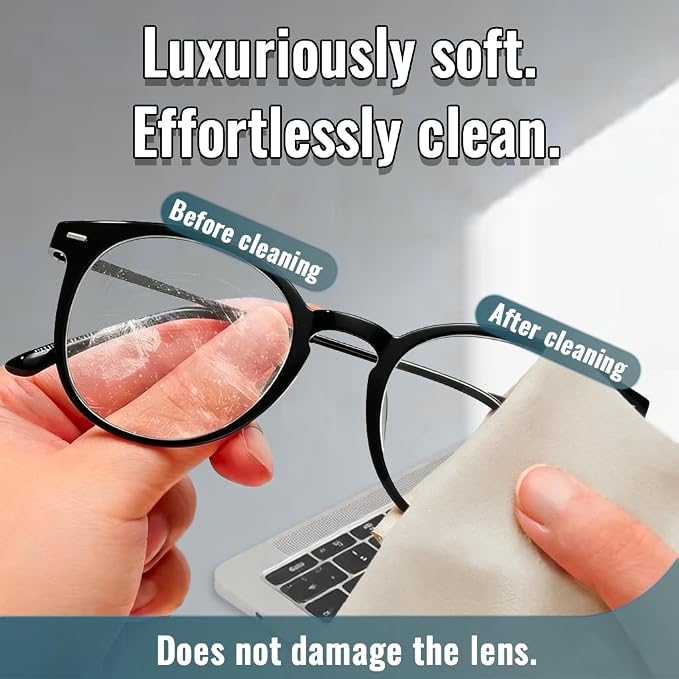 10 Pack Microfiber Chamois Cleaning Cloths, Safety &Scratch-Free Lens Cleaning - Image 5