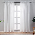 L.Z.E Privacy Sheer Curtains 120 Inches Long 2 Panels Set White Light Filtering by LZE