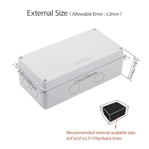 LeMotech Junction Box, Electrical Box IP65 Water Resistant Dustproof ABS - Image 2