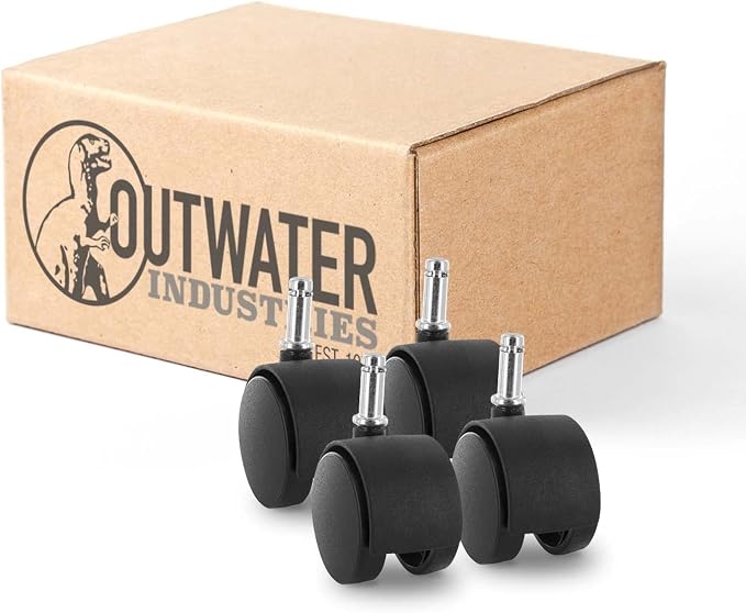 2" Wheel Diameter | Black Nylon Swivel Hooded Samson Twin Wheel Caster | 3/8" x by OutwaterIndustries