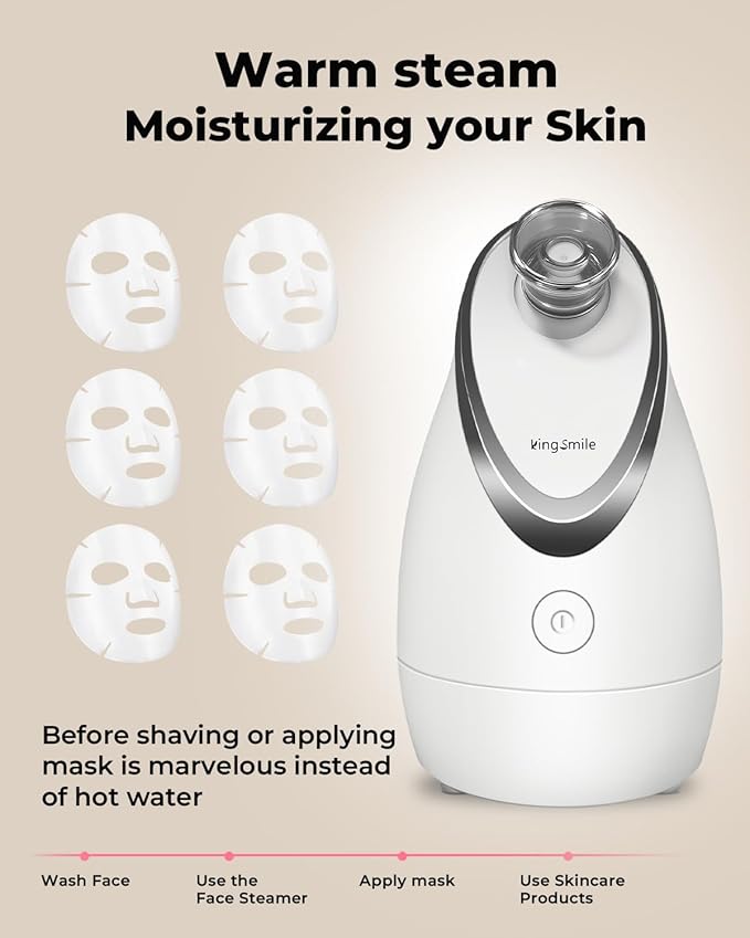 Kingsmile Facial Steamer for Face, 3 in 1 Face Steamer for Facial Deep Cleaning - Image 8