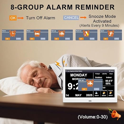 2025 New Digital Clock with Temperature/Humidity & Weather Forecast, Auto Time - Image 5