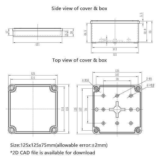 Junction Box, 4.9"x 4.9"x 3" Outdoor Electrical Box - Image 7