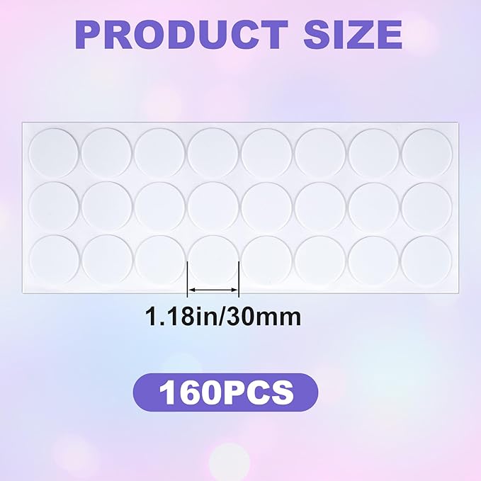 160 Pcs Small Felt Furniture Pads, Self-Adhesive EVA Foam Dot Circles, Round - Image 2