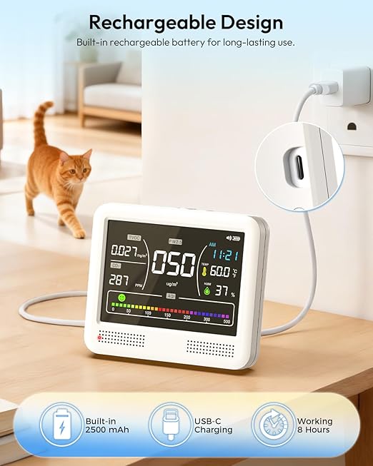 Air Quality Monitor Indoor, 16 in 1 Air Quality Tester - Image 8