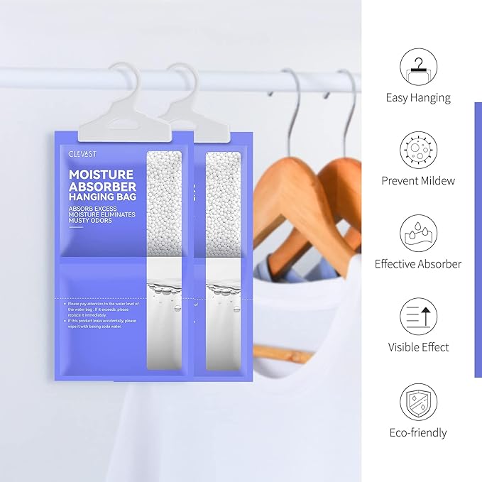 CLEVAST Moisture Absorbers Packets 5 Pack, Dehumidifier Bags - Image 5