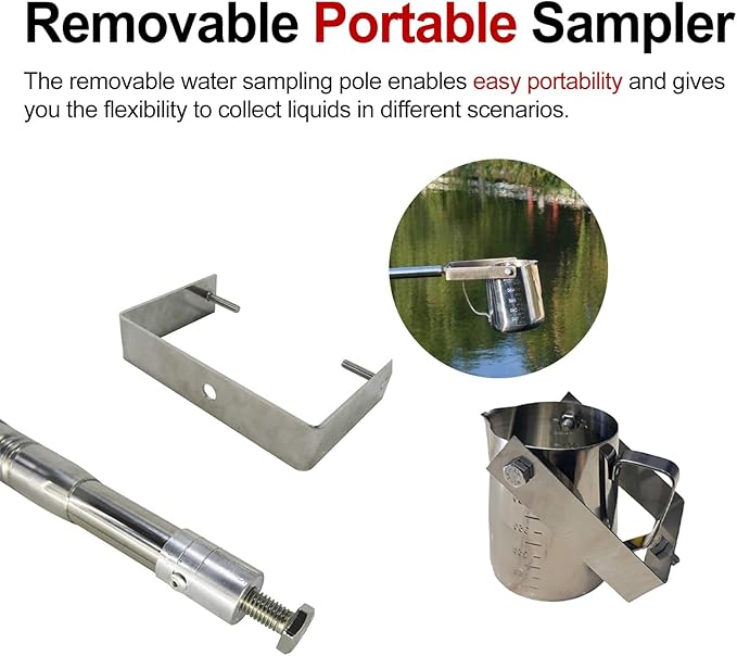 ERRULAN Water Sample Collection Pole PVC, Vertical Swing Telescopic Water - Image 8