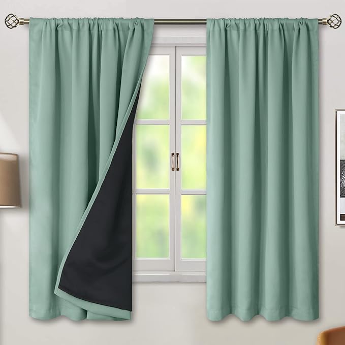 BGment Frosty Green Blackout Curtains by BGment
