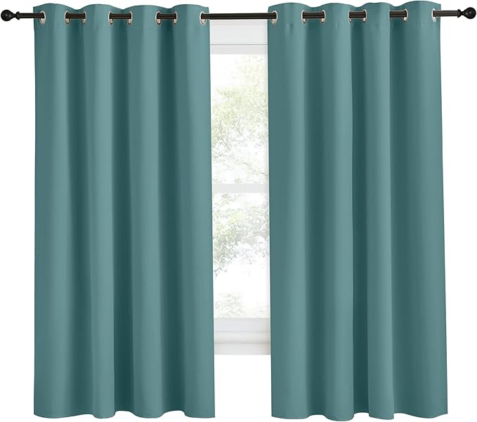 NICETOWN Blackout Drape for Nursery, Sea Teal, 1 Panel, 55 by 68-inch, Home - Image 2