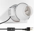modunful 8 Inch Duct Fan with Switch Inline Ventilation Exhaust Fan 3-pin by modunfulbathroom