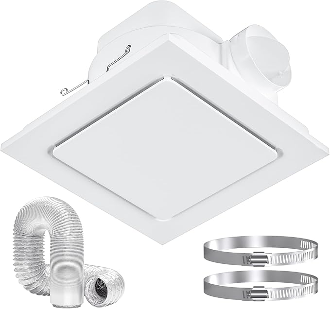 Hon&Guan Bathroom Exhaust Fan, Quiet Square Bathroom Vent Fan 111 CFM, 1.0 Sones by HonGuan