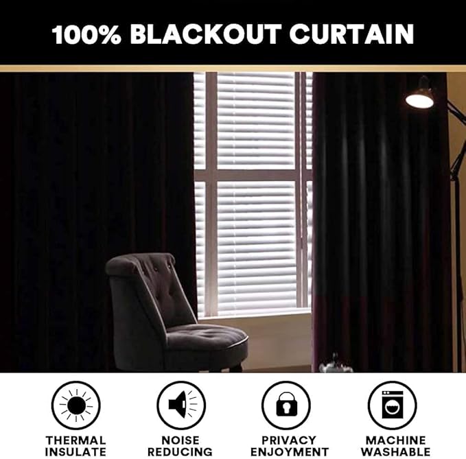 PrinceDeco 100% Blackout Linen Curtains 84 inch Long Thermal Insulated Curtains - Image 2