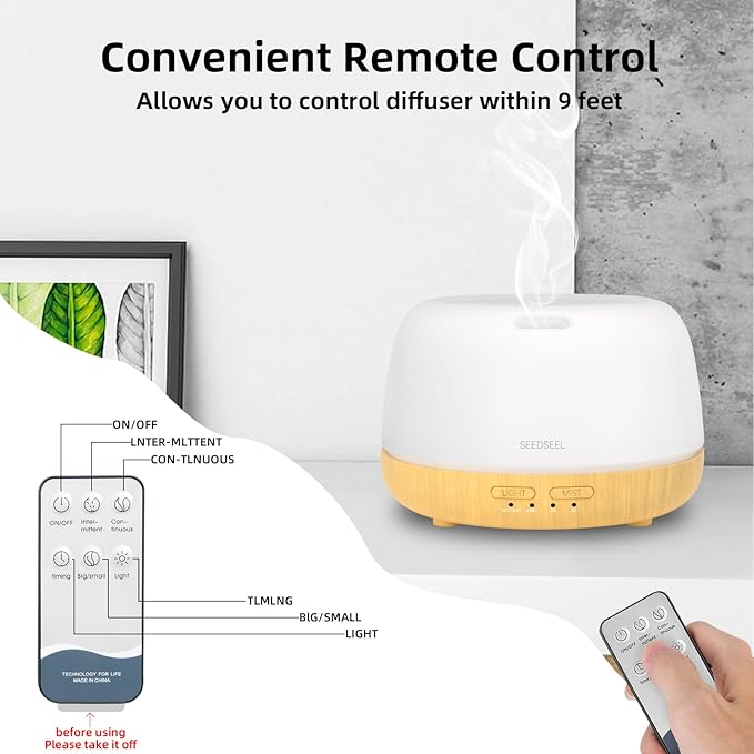 300ML Essential Oil Diffuser, Quiet 8 Hours Operation, 7-Color LED Light - Image 3