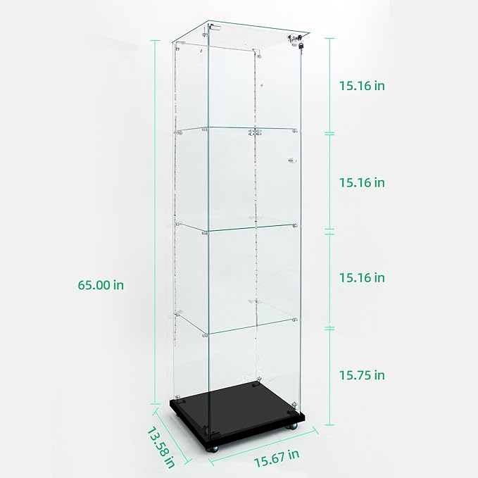 Yoluckea 4-Tier Glass Display Cabinet - Image 2