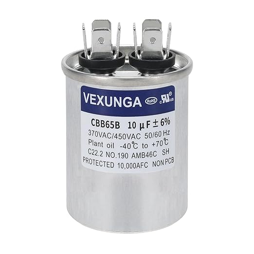 VEXUNGA 10uF 10 MFD 370VAC 440VAC 450VAC 50/60Hz CBB65B Round Run Start by VEXUNGA