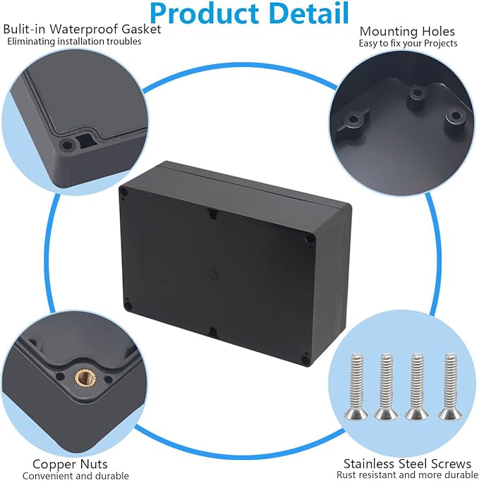Project Box ABS Black Electrical Boxes IP67 Outdoor Waterproof box Electronic - Image 6