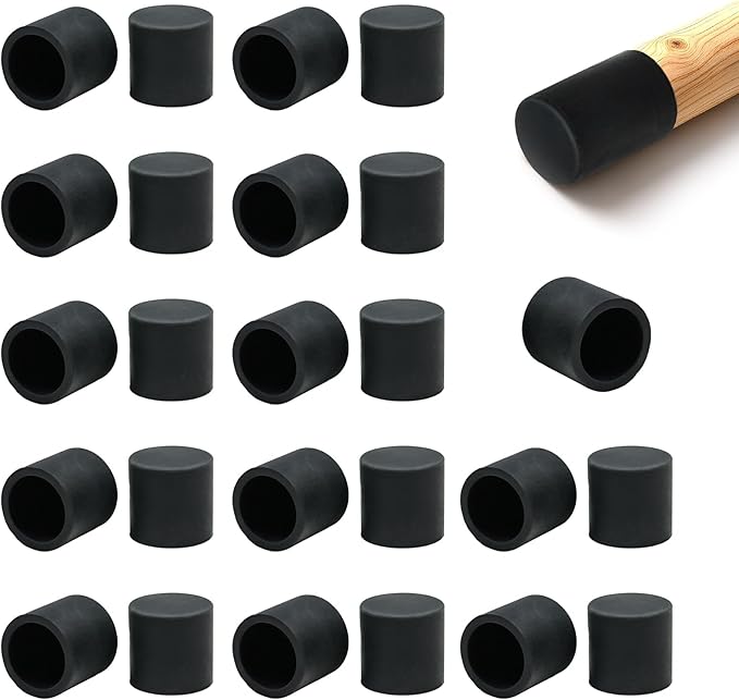 25 Pcs 5/8" Round Chair Leg Tips Caps, Silicone Rubber Furniture Leg Floor by BOPOREAE