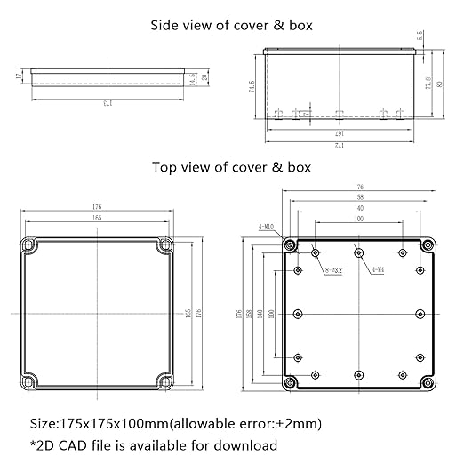 Junction Box，6.9"x 6.9"x 3.9" Outdoor Electrical Box - Image 8