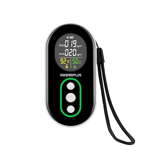 INKBIRDPLUS PM2.5 Indoor Air Quality Monitor, Portable PM2.5 PM10 and by INKBIRDPLUS