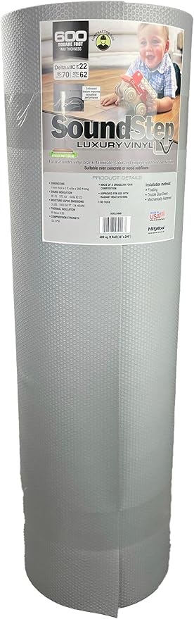 SoundStep LV Luxury Vinyl, or Wood Underlayment w/Vapor Barrier- Sound Reduction - Image 3
