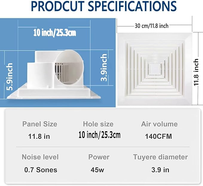 Bathroom Fan Ceiling Mount Exhaust Ventilation Fan Ceiling Exhaust Fan - Image 2