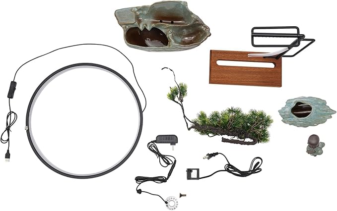 16In Bonsai Tree Statue Water Fountains Indoor Tabletop Waterfall Humidifier - Image 7