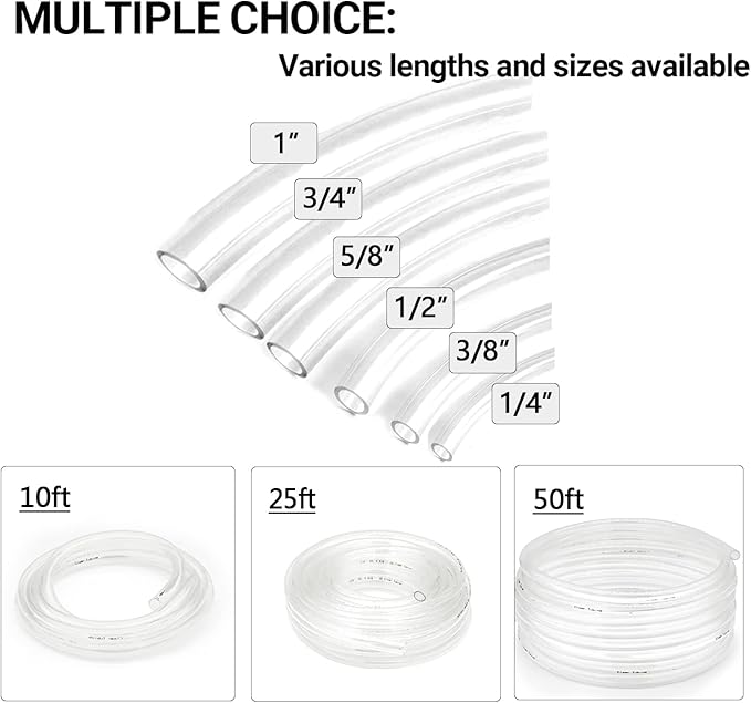 1’’ ID × 1-1/4’’ OD - 10 ft Clear Plastic Vinyl Tubing - Image 6