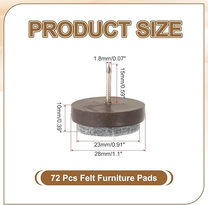 PATIKIL 28 mm Nail-on Felt Pads - Image 2