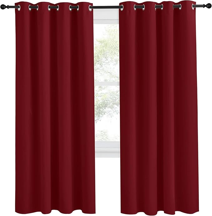 NICETOWN Christmas Burgundy Curtains - Image 2