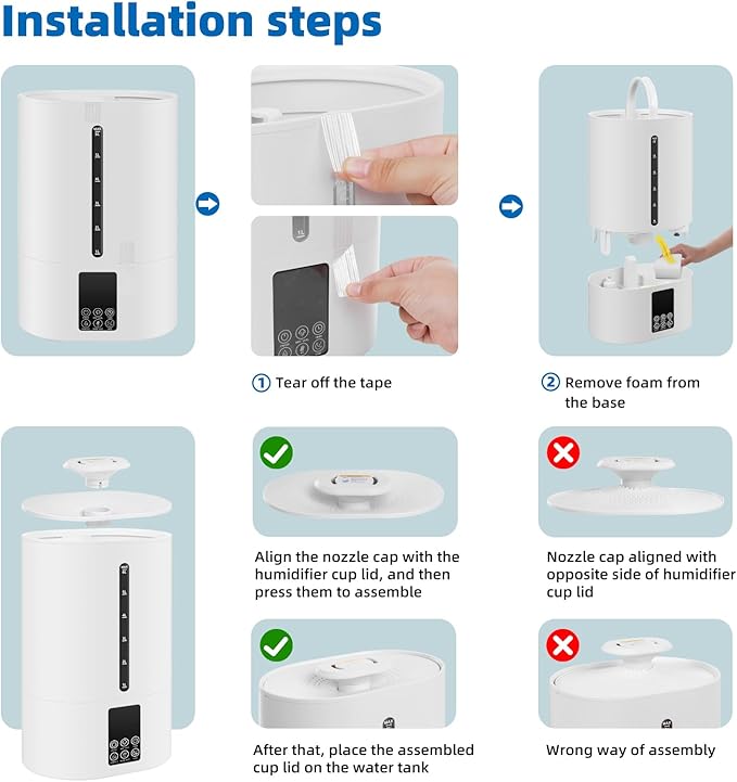6L Humidifiers for Bedroom Large Room Home, Cool and Warm Humidifier for Baby - Image 2