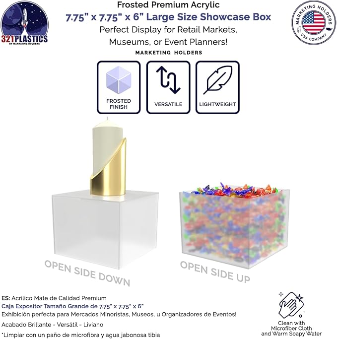 Acrylic Display Box Counter Retail Merchandise Storage Bin No Lid - Image 3