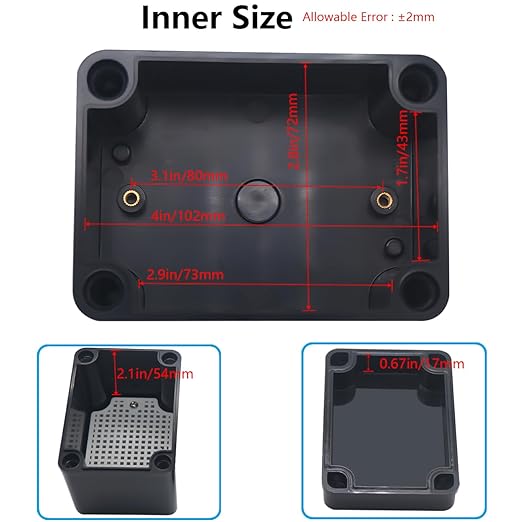 Junction Box, IP67 Waterproof ABS Black Project Box - Image 4