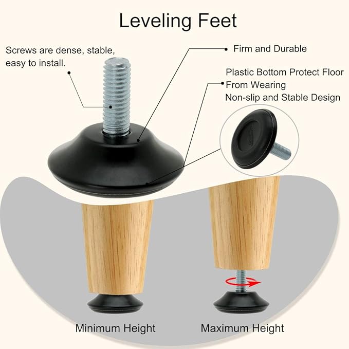 uxcell M8 x 25 x 40mm Screw on Furniture Glide Leveling Feet Floor Protector - Image 4
