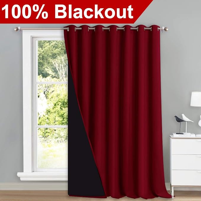 NICETOWN Sound Reducing Room Divider Curtains, Thermal Insulated 100% Blackout - Image 2