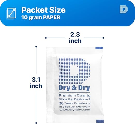 Dry & Dry 10 Gram Silica Gel Packets Silica Gel Desiccants, Silica Gel Packs - Image 6