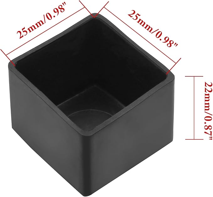 20 Pcs Square PVC Furniture Leg Caps, Vinyl Flexible Chair Leg Floor Protectors - Image 2
