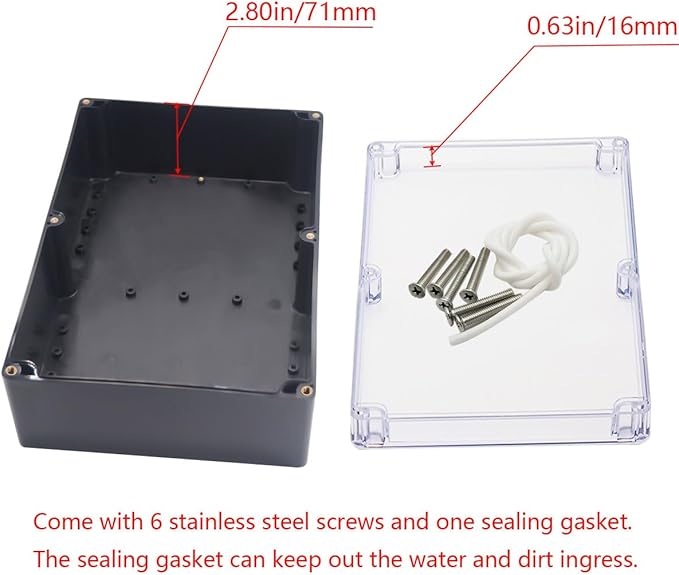 Project Box IP65 Waterproof Junction Box ABS Plastic Black Electrical Boxes DIY - Image 4