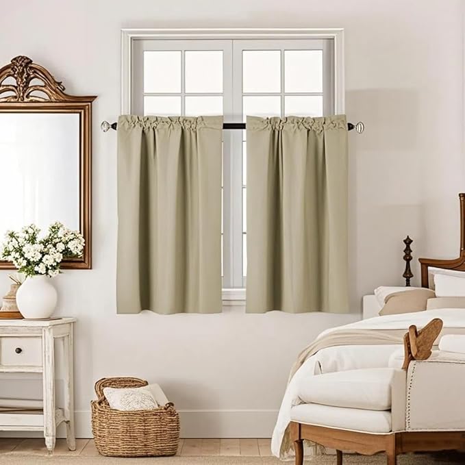 Easy Home 2 Panels Blackout Tier Curtain - Image 7