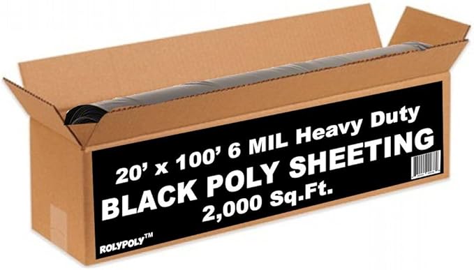 Roly Poly - Black Plastic Sheeting - 6 mil - Polyethylene Heavy Duty Roll - Tarp - Image 8